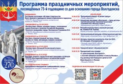 Волгодонску – 73! Программа праздничных мероприятий в честь дня образования города